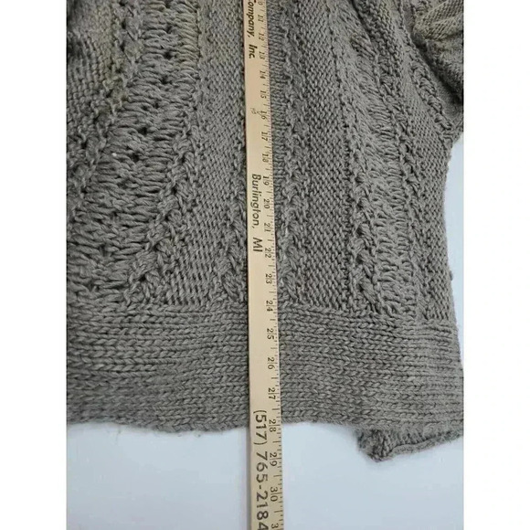 Chico's Brown Open Front Loose Knit Cardigan Sweater Women's Sz Small Wool Blend - Picture 6 of 6